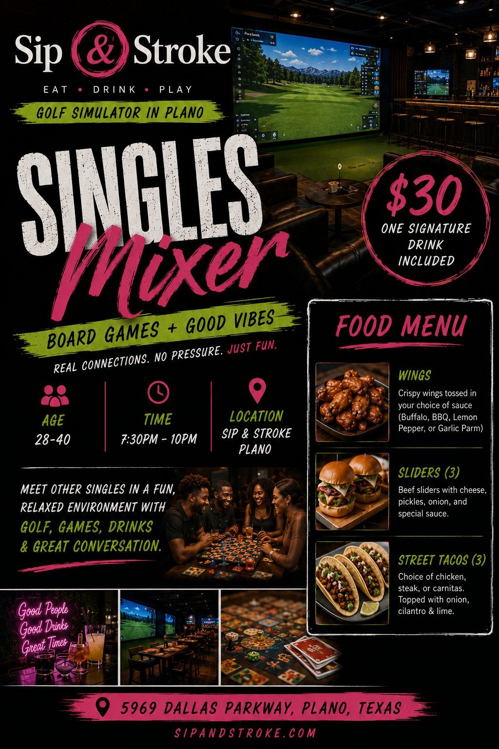 Singles Mixer at Sip & Stroke